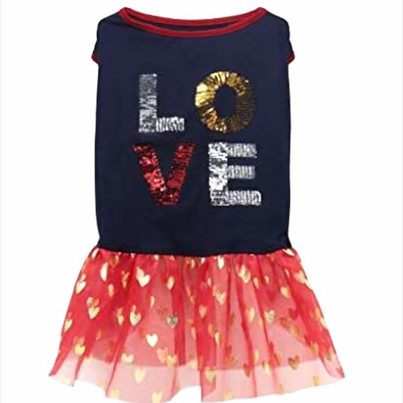 American Kennel Club Love Outfit, Red, Blue, X-Small - Picture 4 of 4